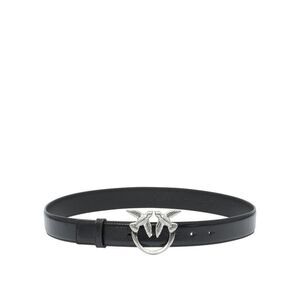 PINKO Love Birds Buckle Leather Belt Women BLACK Belts